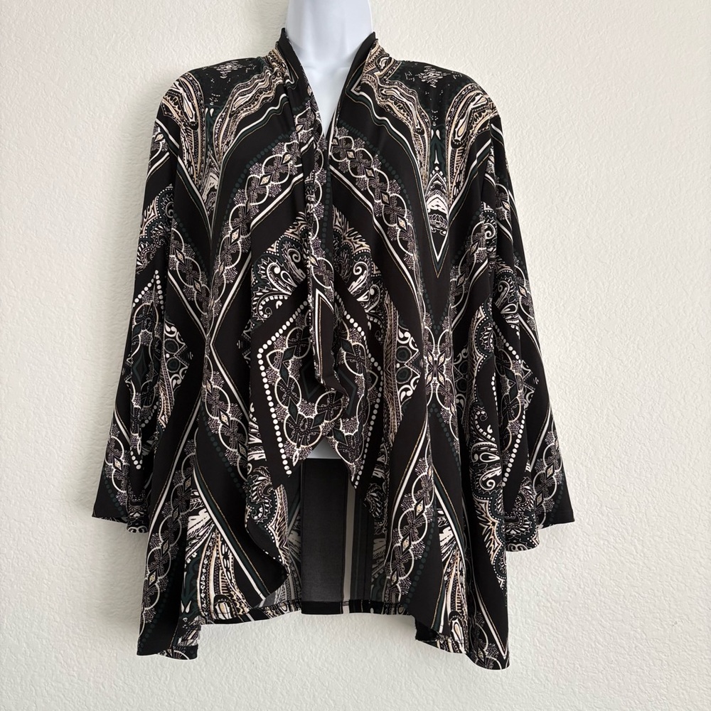 Chicos Travelers Collection‎ Open Front Cardigan Slinky Sz 3 XL 16